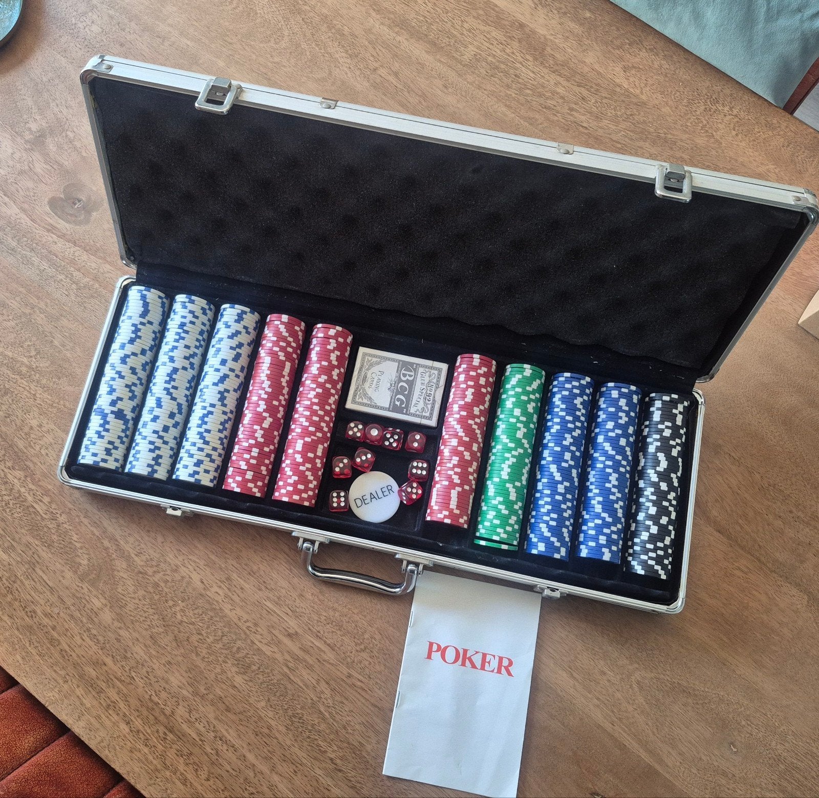 Pokerset in Aluminium Koffer, Vijf spelers of meer, Ophalen, Gebruikt, Onbekend