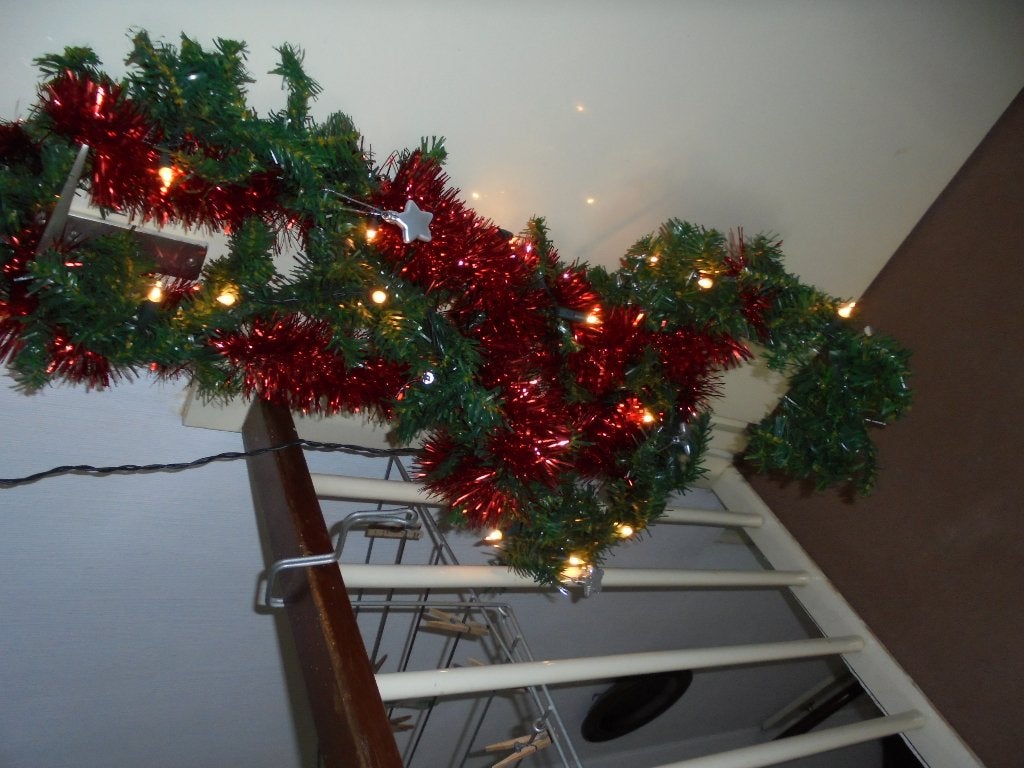 kerst guirlande met  verlichting  en kransen, Ophalen of Verzenden, Zo goed als nieuw