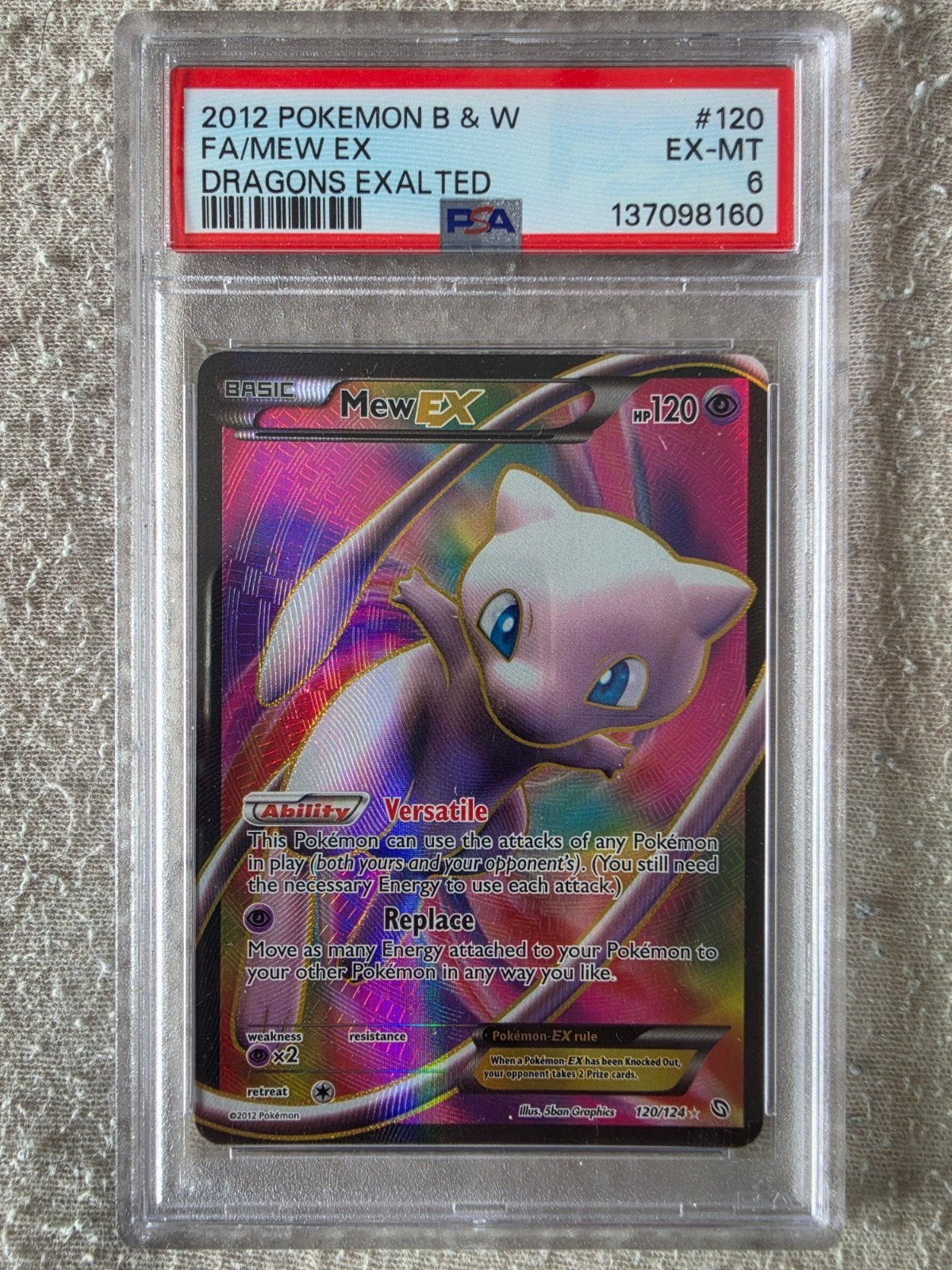 Mew EX Full Art PSA 6 - 2012 Dragons Exalted #120/124