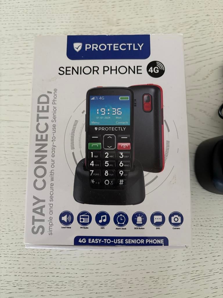 Protectly Senior Phone 4G - Gebruiksvriendelijk, Ophalen, Klassiek of Candybar, Zonder simlock, Zonder abonnement