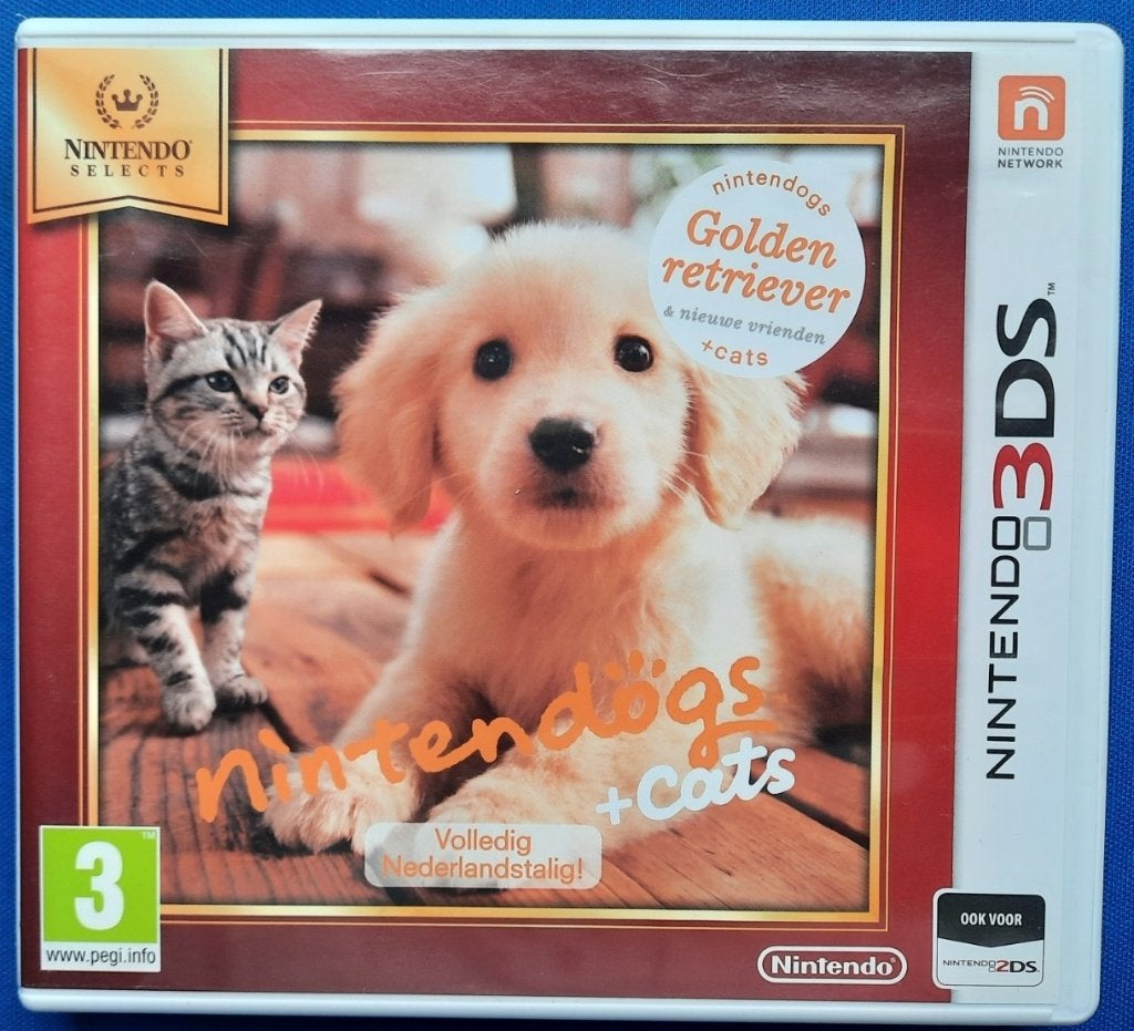 Nintendogs Golden Retriever en Cats - 3DS, Gebruikt, Overige genres, 1 speler, Ophalen of Verzenden