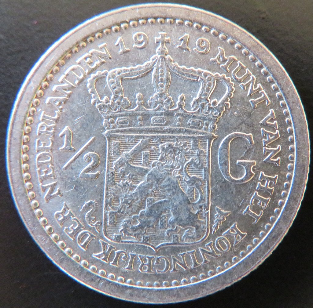 Halve Gulden 1919, ½ gulden, Verzenden, Zilver, Koningin Wilhelmina
