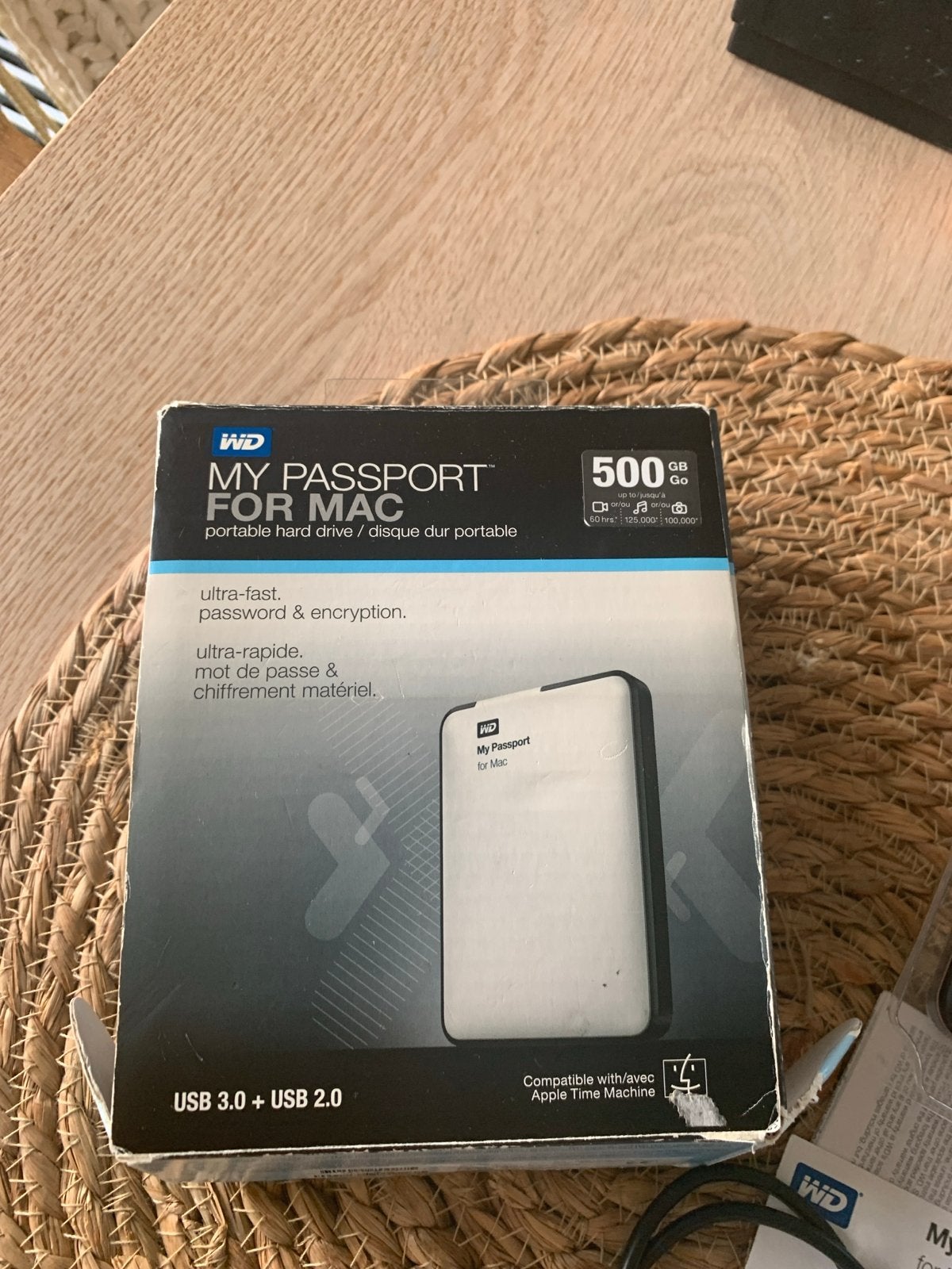 WD My Passport for Mac 500GB Externe Harde Schijf, Computers en Software, Verzenden, HDD, Zo goed als nieuw, Laptop