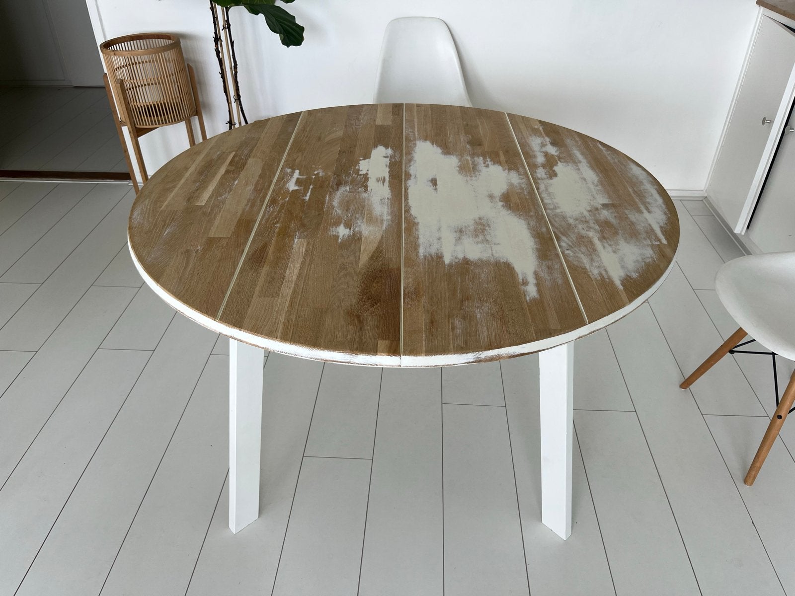 Woood ronde eettafel 120cm, Ophalen, Gebruikt, Vier personen, 100 tot 150 cm