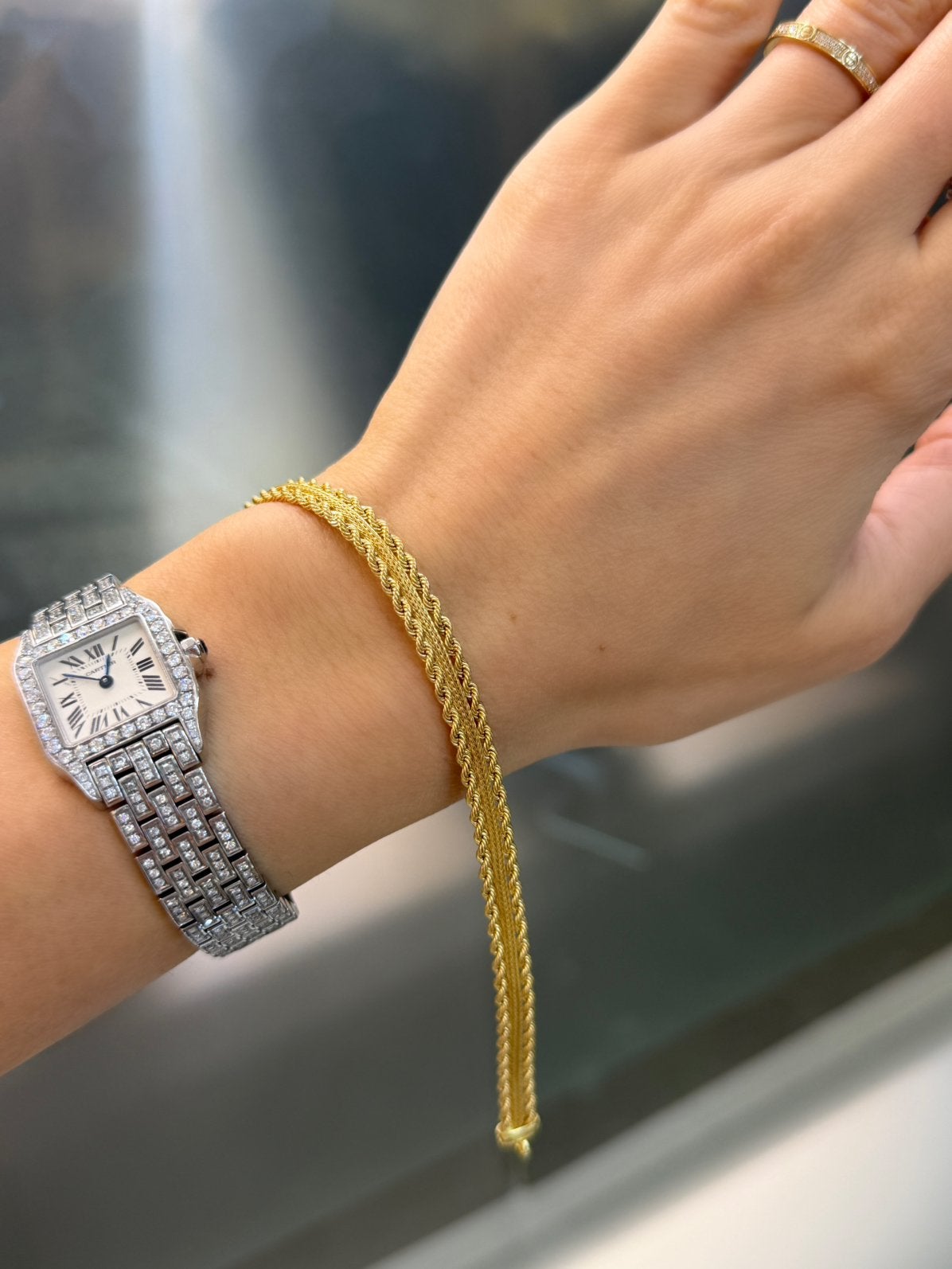 18KT Goud - Vrouwenset - 15.6 Gram - Ketting en Armband, Ophalen, Nieuw, Goud