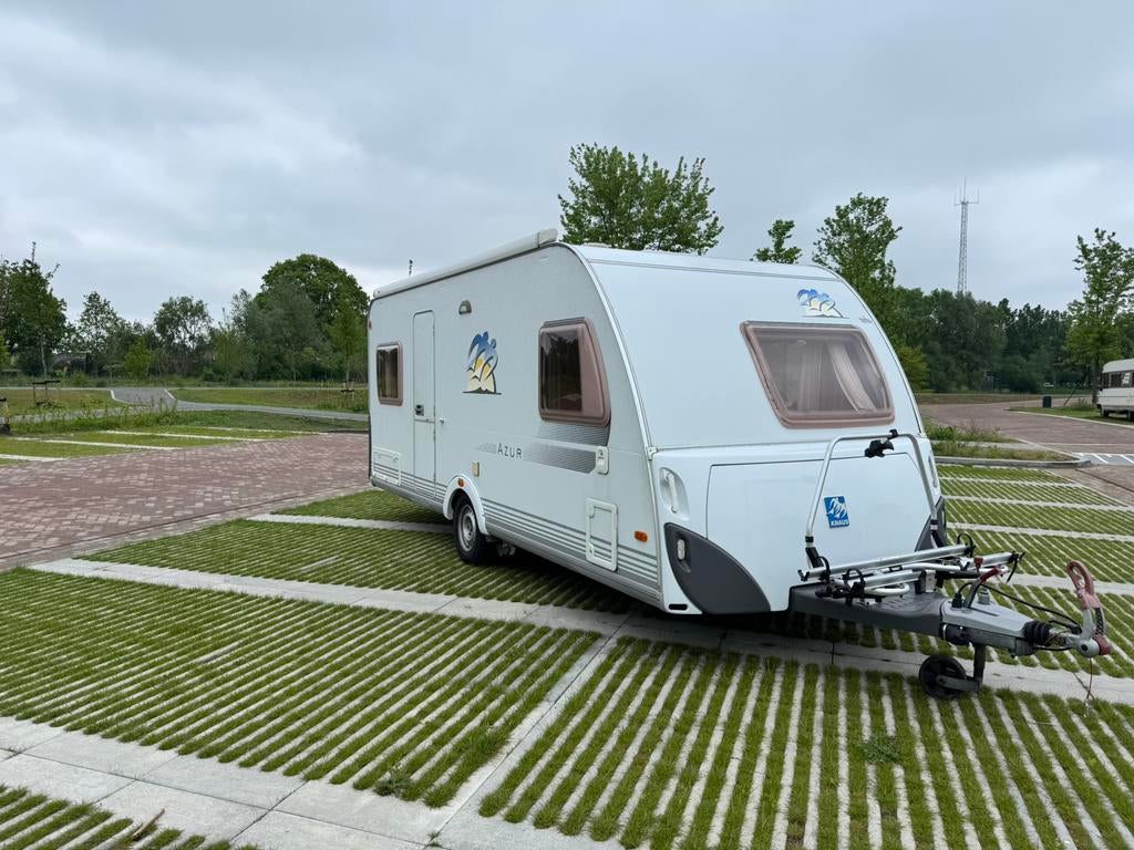 Knaus Azur 500 Caravan 2e eigenaar zeer netjes, Caravans en Kamperen, Omvormbare zithoek, Rondzit, Particulier, 5 tot 6 meter