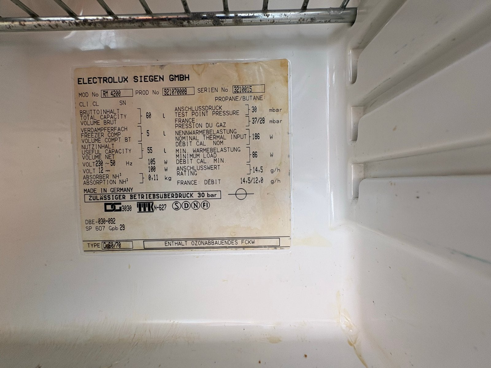 Electrolux Siegen GmbH Koelkast - Ideaal voor Camper/Boot, Witgoed en Apparatuur, Koelkasten en IJskasten, Gebruikt, Met vriesvak
