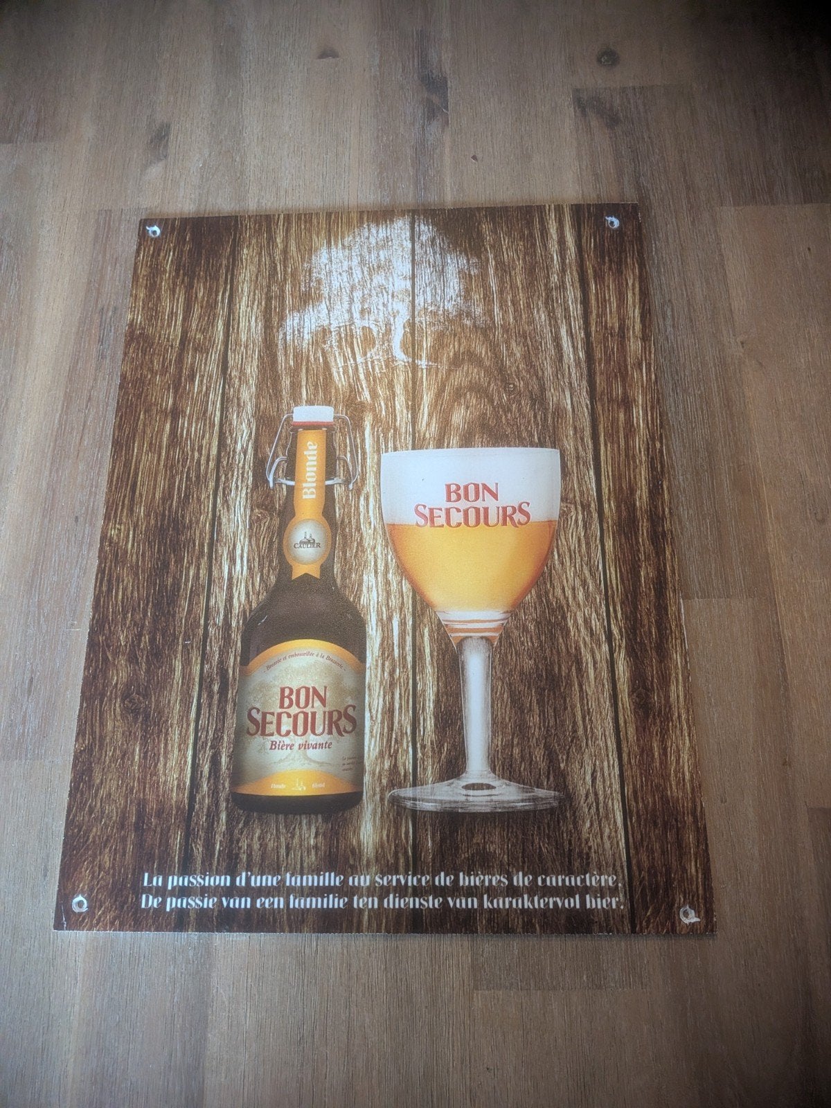 Bon Secours Reclamebord - Bier Blond - Vintage Look, Ophalen of Verzenden, Zo goed als nieuw, Reclamebord
