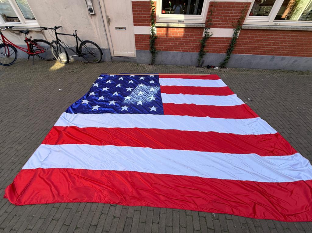 Amerikaanse vlag decoratief, Diversen, Vlaggen en Wimpels, Ophalen of Verzenden, Gebruikt