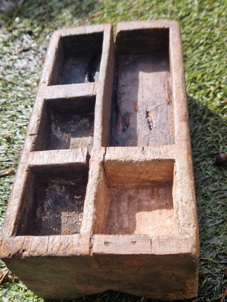 2 antieke houten beteldoosjes(Java begin 20ste eeuw)brocante, Ophalen of Verzenden