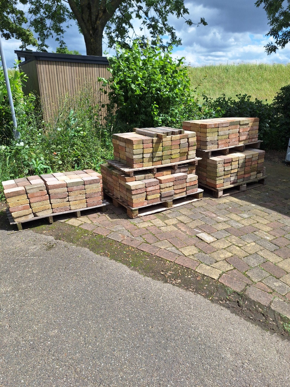 Flatstones 21x14x6 dik ongeveer  25meter, Gebruikt, Klinkers, Ophalen of Verzenden, 10 m² of meer