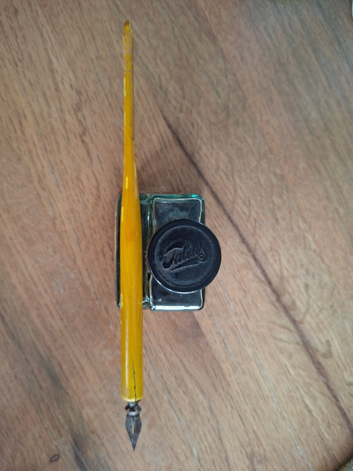 Vintage Talens Apoldro-Inkt flesje met kroontjespen, Ophalen of Verzenden