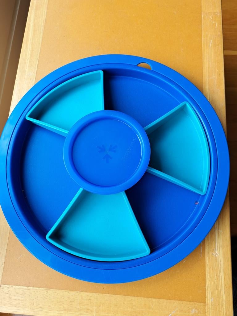 Tupperware serveerschaal, Ophalen of Verzenden, Zo goed als nieuw, Blauw, Schaal