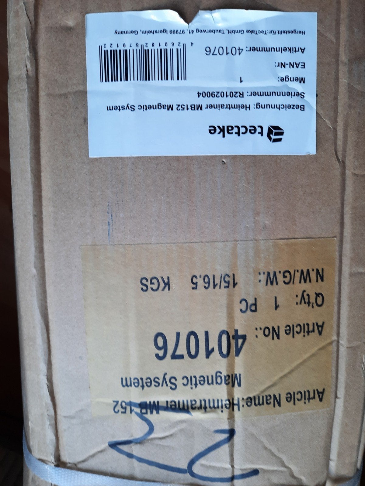 Tectake Hometrainer MB 152 Magnetic System, Ophalen, Zo goed als nieuw, Metaal, Benen