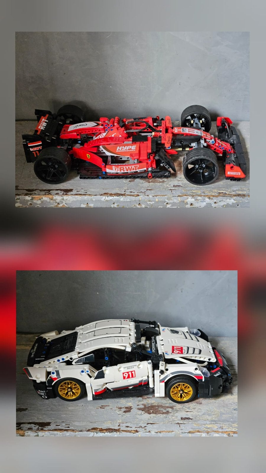 2 x technisch L model lego formule 1 en Porsche, Gebruikt, Verzenden, ., .