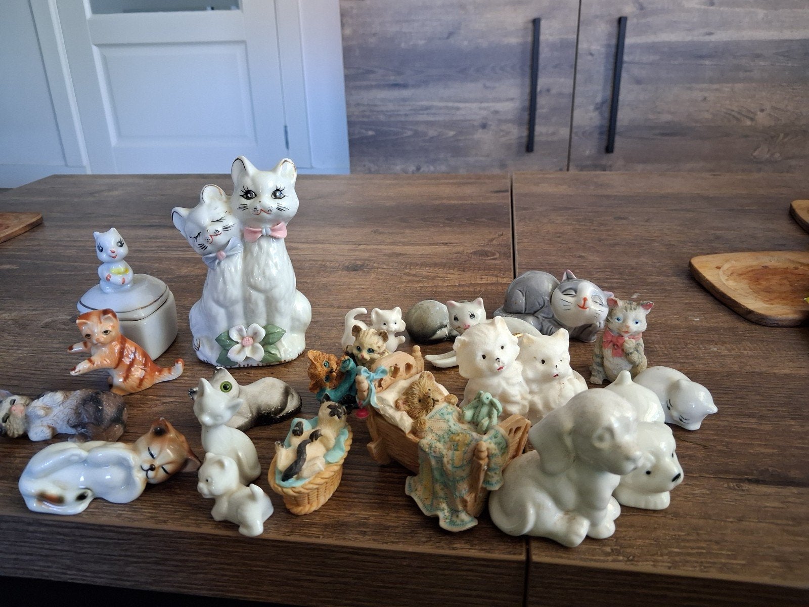 Verzameling van diverse kattenbeeldjes, Verzamelen, Ophalen of Verzenden, Gebruikt, Hond of Kat, Beeldje of Figuurtje