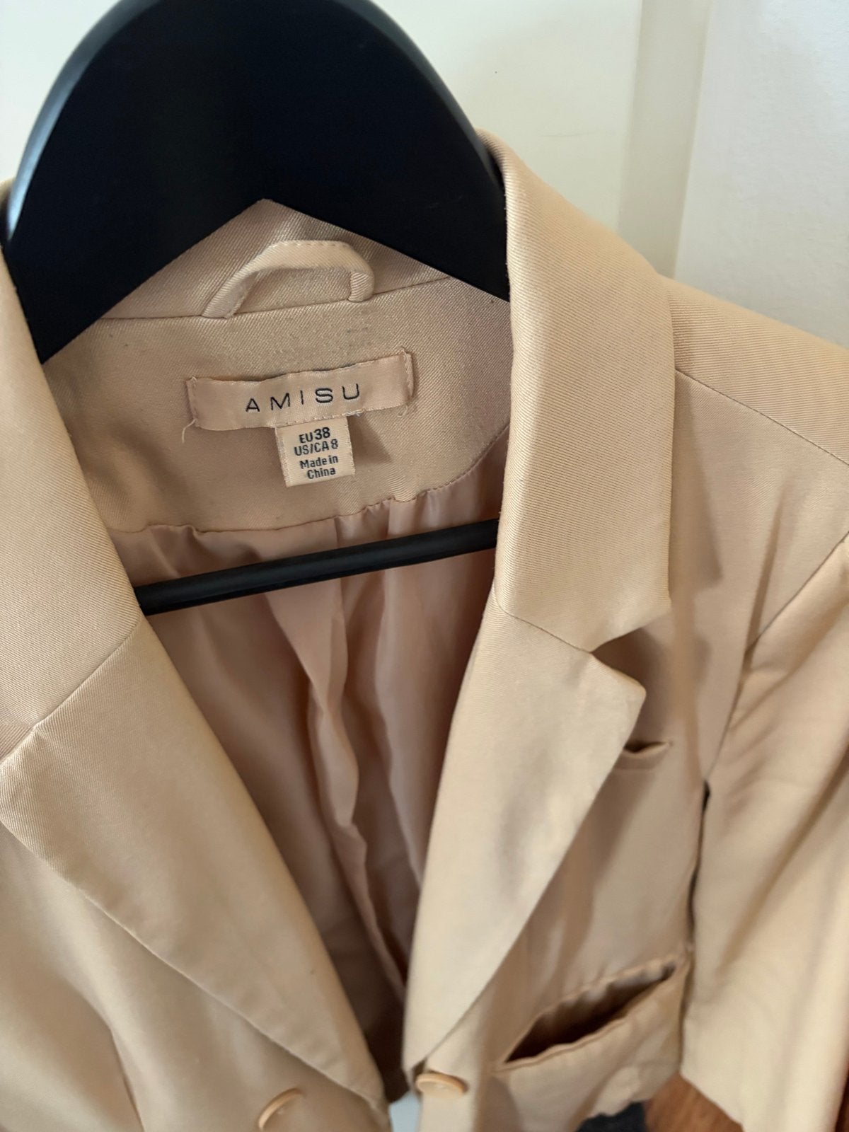 Amisu Beige Blazer Maat 38/40 (M), Kleding | Dames, Maat 38/40 (M), Beige, Ophalen of Verzenden, Zo goed als nieuw