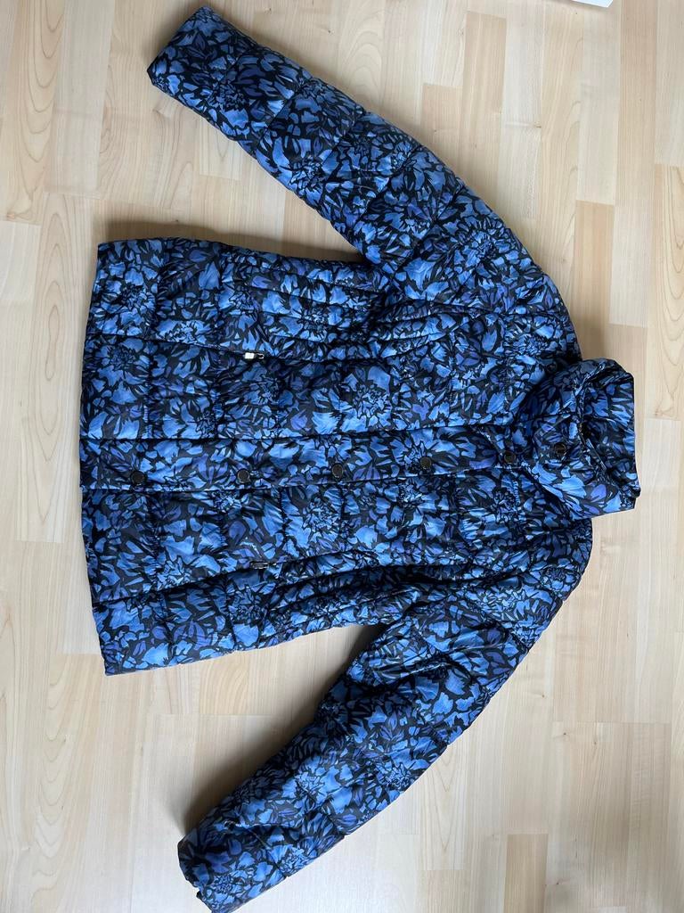 Gerry Weber Blauw-zwarte gewatteerde jas maar 42-44., Kleding | Dames, Jassen | Winter, Ophalen of Verzenden, Zo goed als nieuw