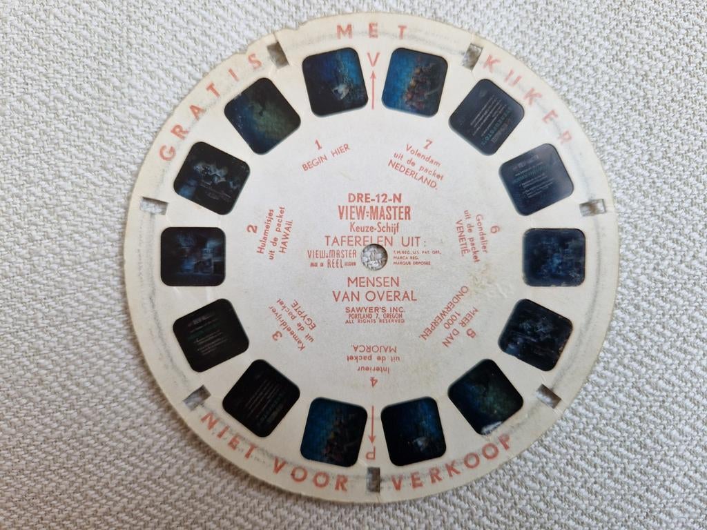1957 viewmaster disc schijf schijfje view master vieuw, Ophalen of Verzenden