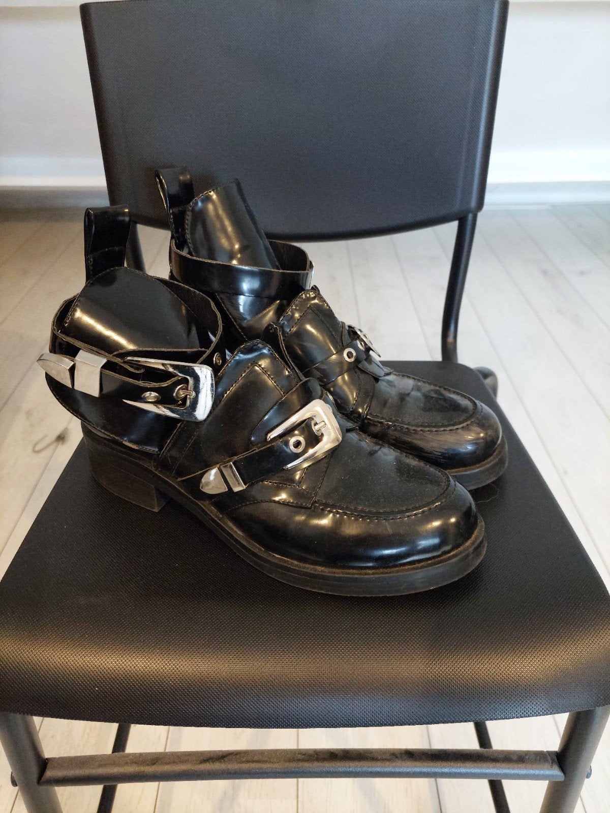 Vintage Gothic schoenen maat 41, Ophalen of Verzenden, Gedragen, Zwart, Lage of Enkellaarzen