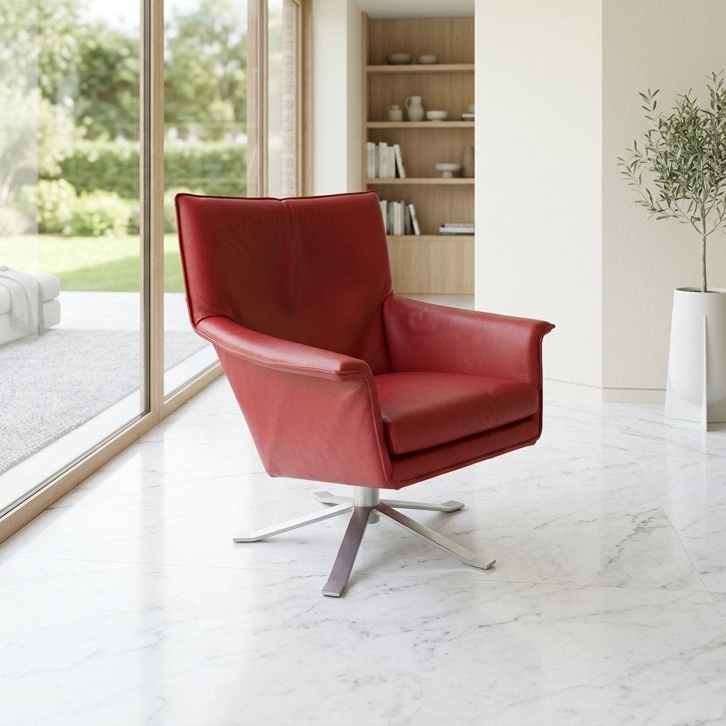 Design on Stock Djenne draaifauteuil, Ophalen, Zo goed als nieuw, Leer, Modern