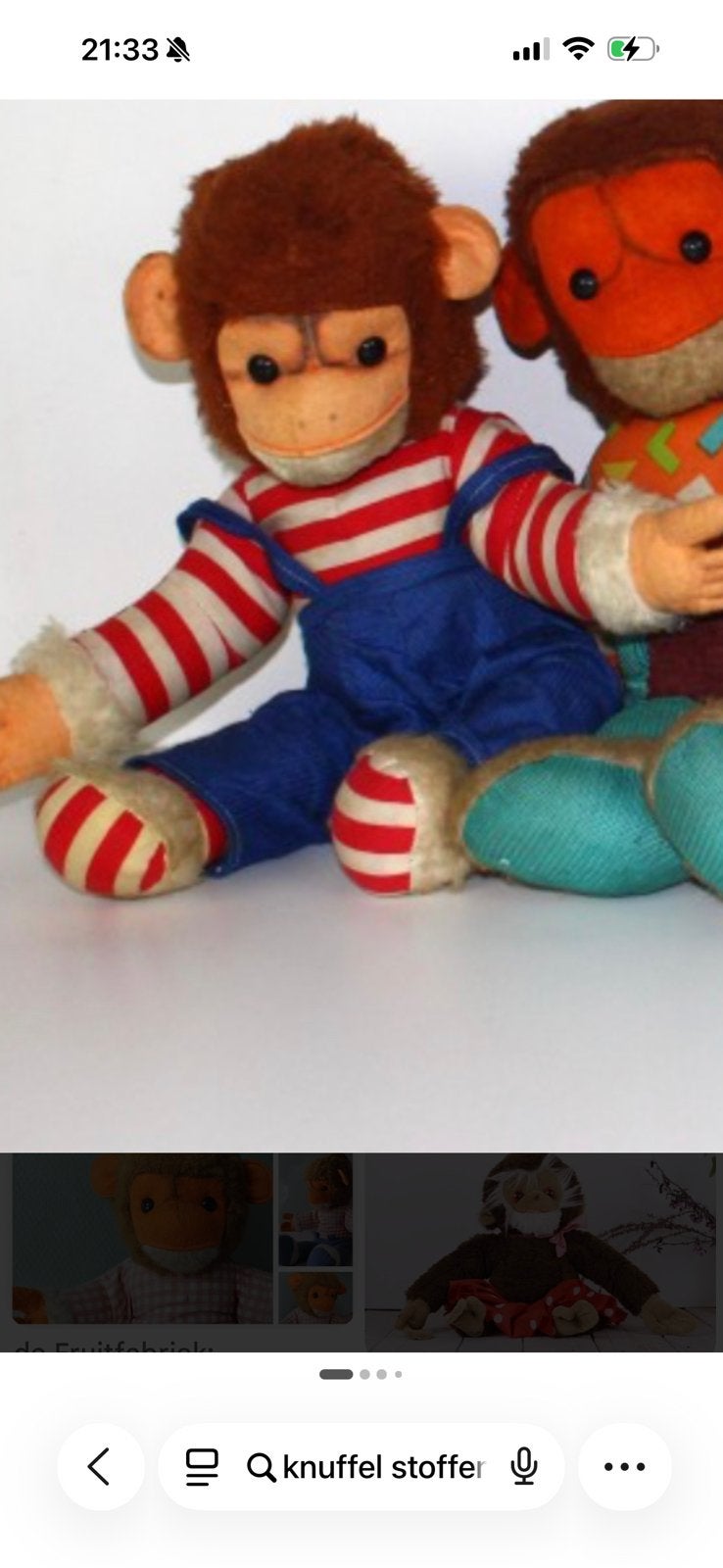 Vintage grote apen knuffel gezocht, Ophalen, Zo goed als nieuw, Stoffen beer, Overige merken