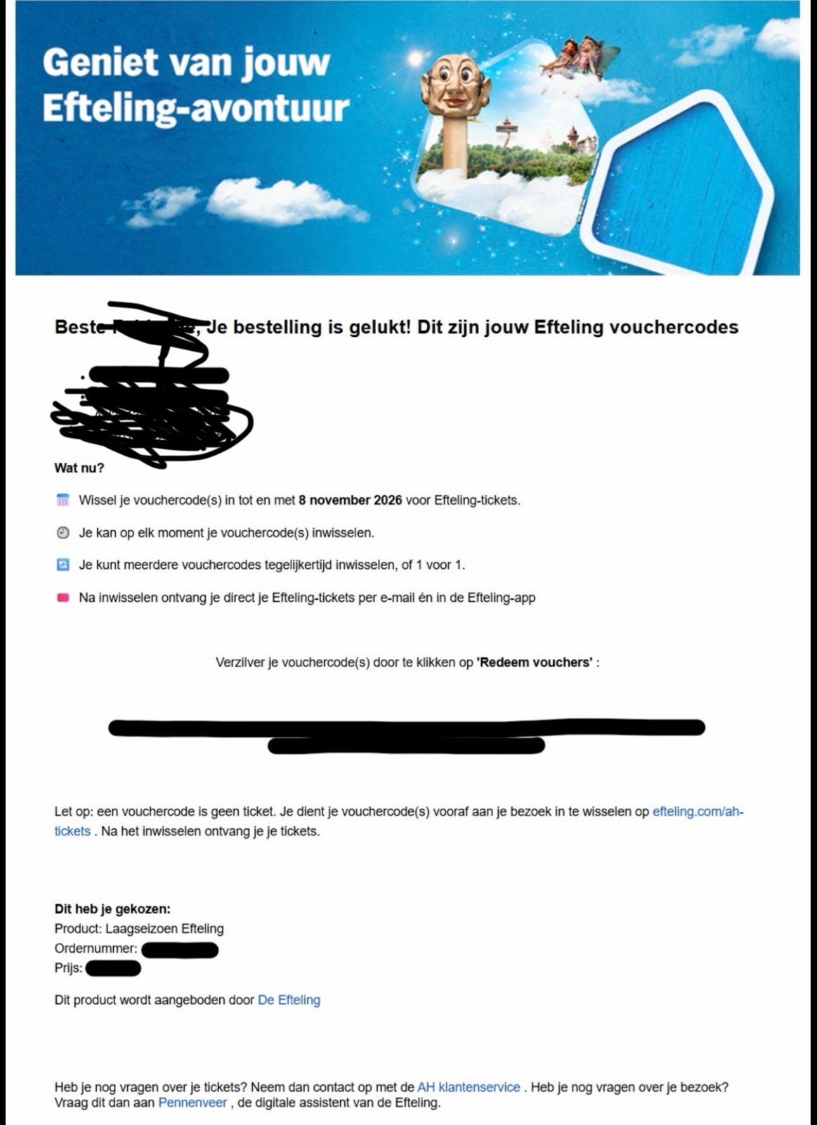 Tickets Efteling, Twee personen