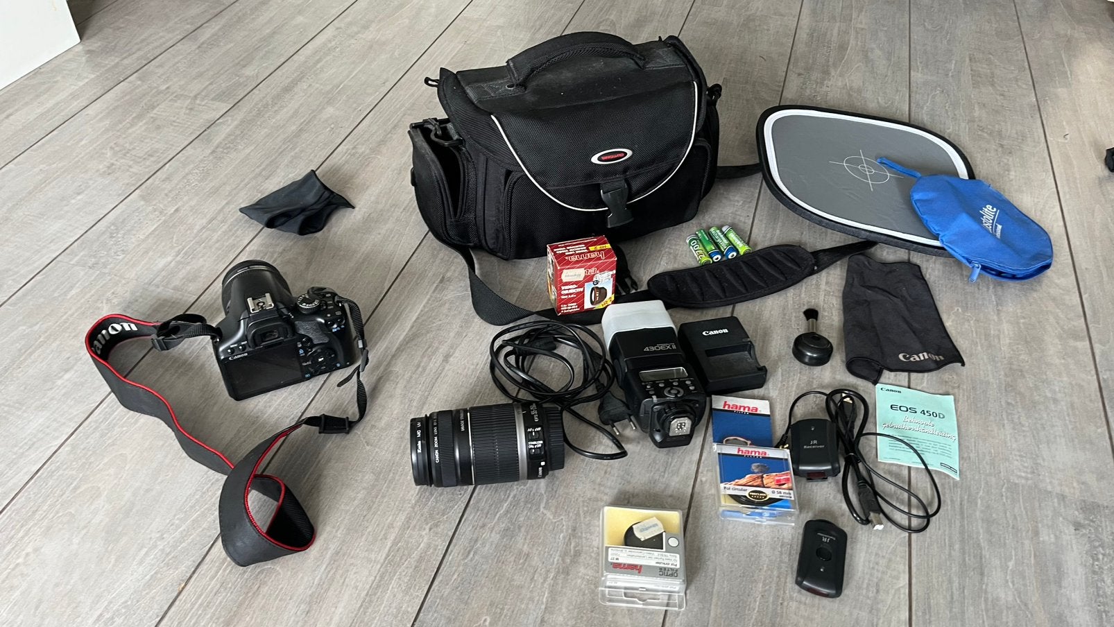 Complete set Canon 450D  met flitser , lenzen, tas, Audio, Tv en Foto, Fotografie | Flitsers, Ophalen, Canon, Externe flitser