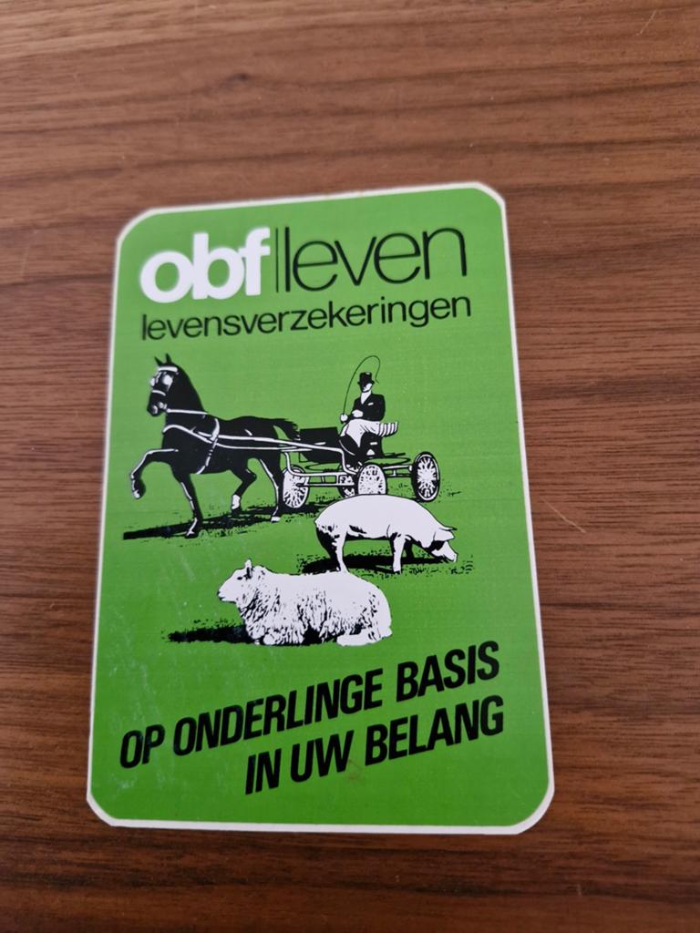 8124 Vintage Obf Leven Levensverzekeringen Sticker, Ophalen of Verzenden, Gebruikt, Bedrijf of Vereniging