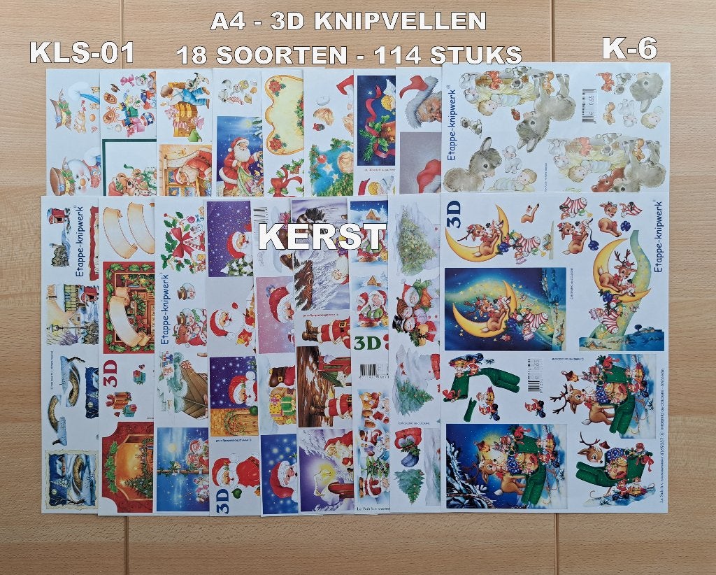 39...A4-3D KNIPVELLEN LE SUH KERST 25 SOORTEN-154 VELLEN, Ophalen of Verzenden, Nieuw, Meerdere plaatjes