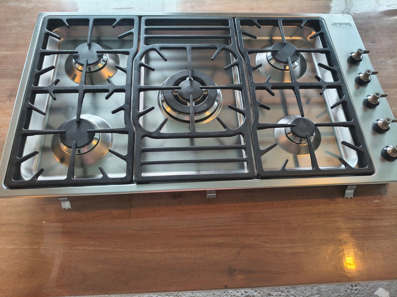 Smeg SNL95XG41 Gasfornuis - 5 Kookzones - RVS, Ophalen, Gebruikt, Inbouw, Gas