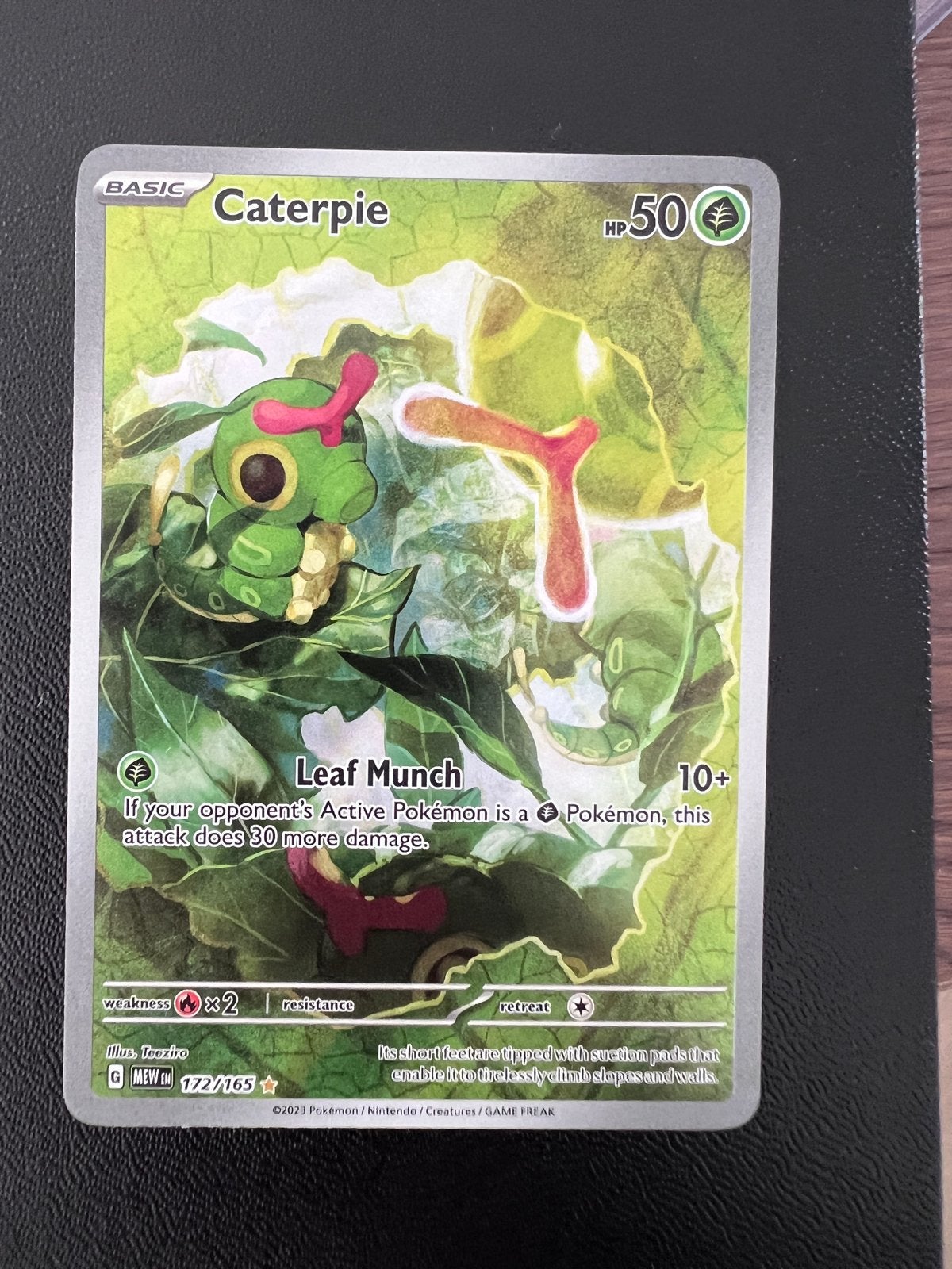 Caterpie Mew 172/165, Hobby en Vrije tijd, Verzamelkaartspellen | Pokémon, Zo goed als nieuw, Losse kaart, Ophalen of Verzenden