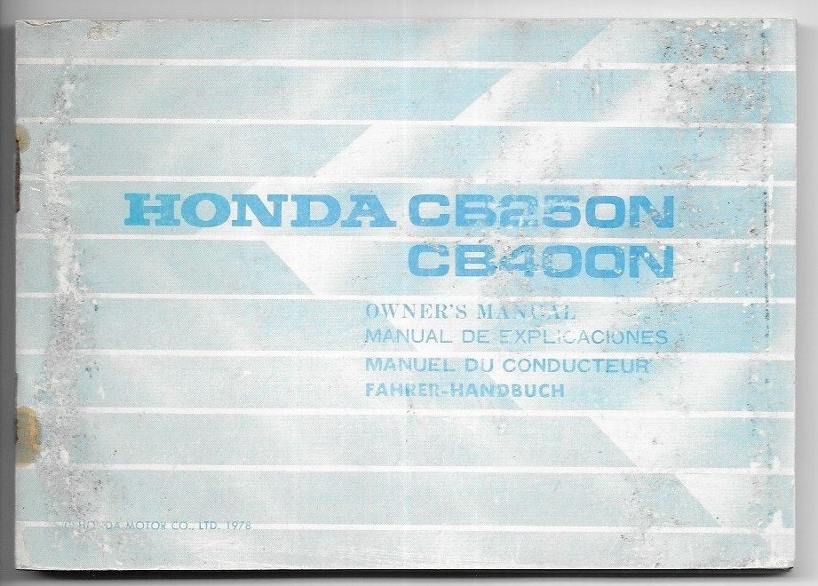 Honda CB250 N CB400 N manual Betriebsanleitung (038v), Verzenden, Honda