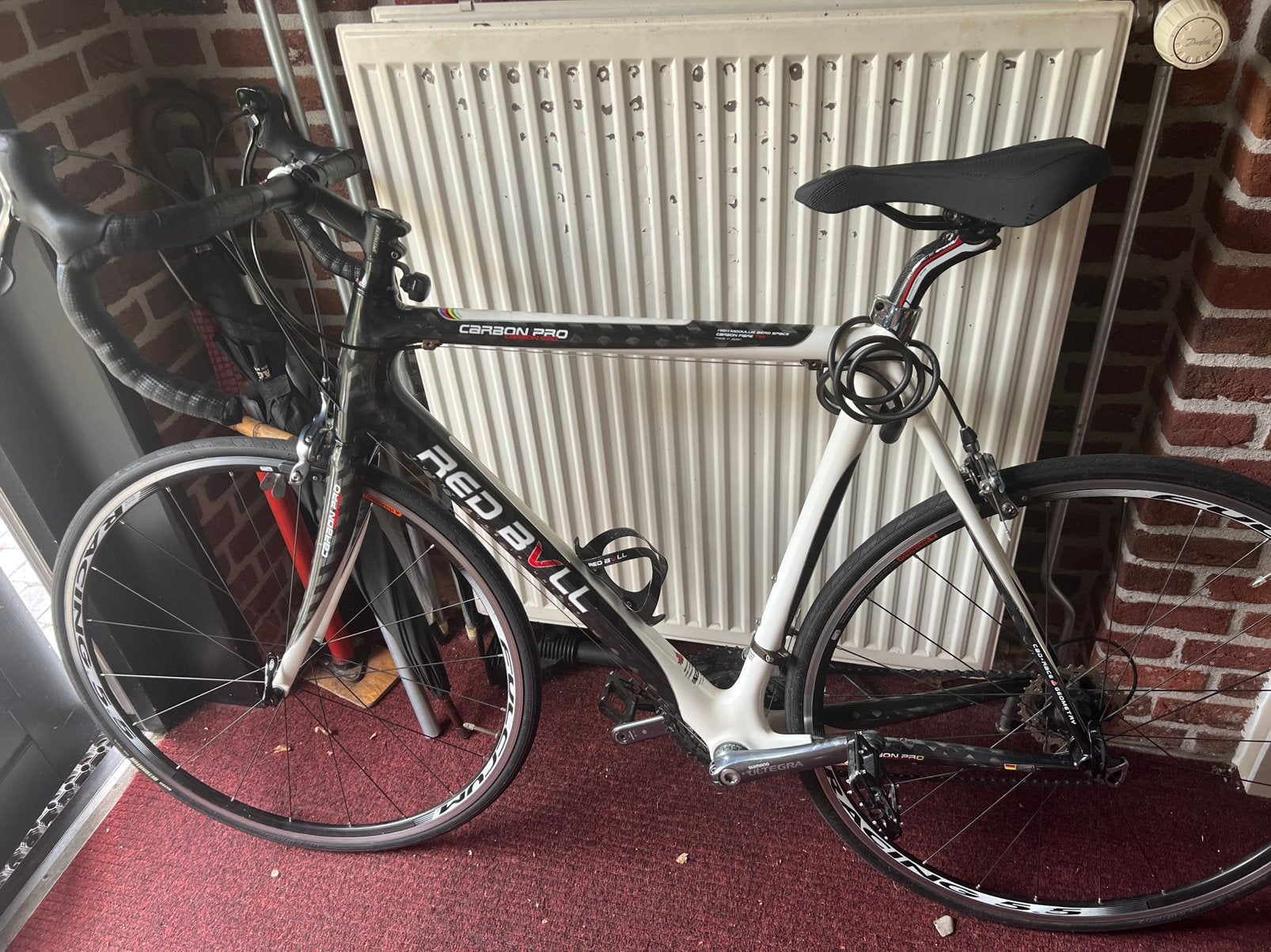 Volledig carbon fiets  Red Bull-fiets rose, Fietsen en Brommers, Fietsen | Racefietsen, Carbon, Zo goed als nieuw, 57 tot 61 cm