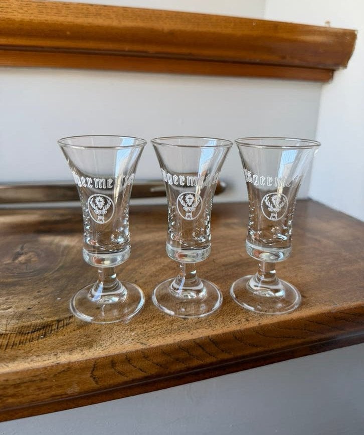3x Jägermeister borrelglaasje, Verzamelen, Glas en Borrelglaasjes, Ophalen of Verzenden, Zo goed als nieuw, Borrel- of Shotglas