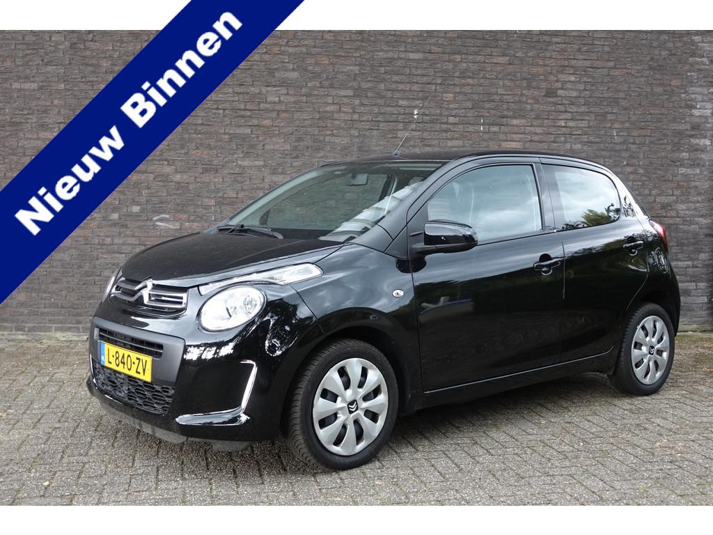 Citroën C1 1.0 VTi Feel, zwart, 5 deurs, airco, camera, zwa, Voorwielaandrijving, Gebruikt, Euro 6, Met garantie (alle)