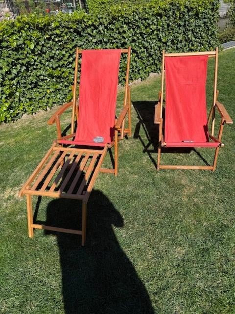 Tuin/Strandstoel, Tuin en Terras, Tuinstoelen, Ophalen, Gebruikt, Teakhout, Verstelbaar