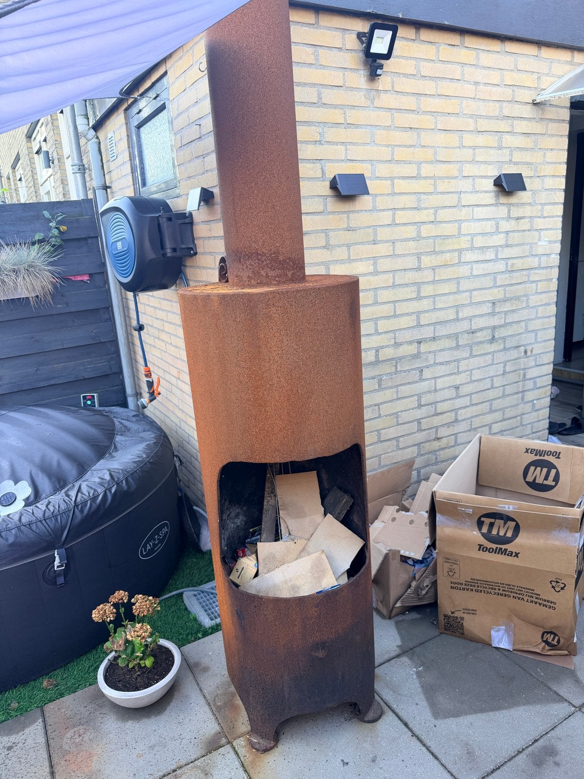 Robuuste vuurton kachel van dik staal, Ophalen of Verzenden, Gebruikt, Vuurton