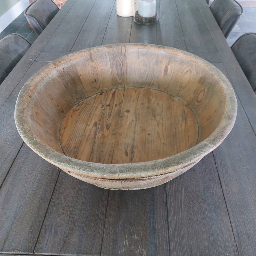 Houten olijfbak XXL, 60 cm, Ophalen, Gebruikt, Schaal, Rond