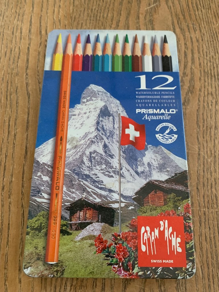 Kleurpotloden Caran D’Aché, set 12 potloden, Hobby en Vrije tijd, Tekenen, Ophalen, Gebruikt, Potlood of Stift