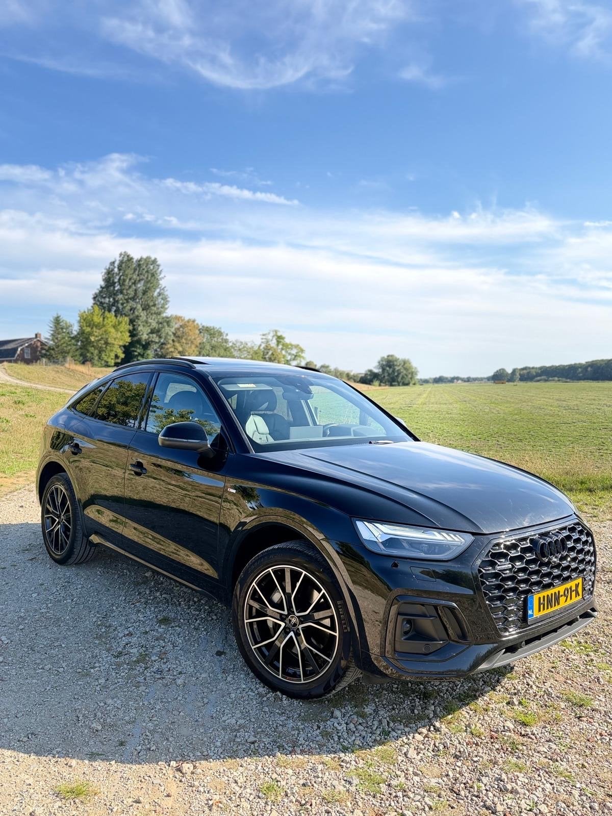 Audi Q5 Sportback 50 TFSI e | S-Line | Black | Pano | Matrix, Auto's, Automaat, 4 cilinders, Zwart, Vierwielaandrijving