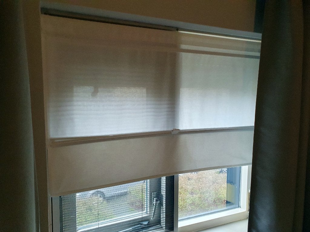 vouwgordijn off-white 120x150cm BxH, Huis en Inrichting, Stoffering | Gordijnen en Lamellen, 120 cm, Ophalen of Verzenden, Zo goed als nieuw