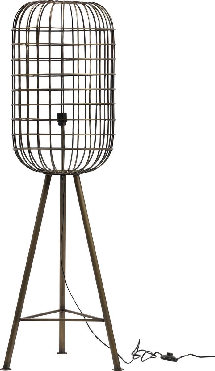 BePureHome hurricane vloerlamp metaal antique brass, Ophalen, Metaal, 150 tot 200 cm