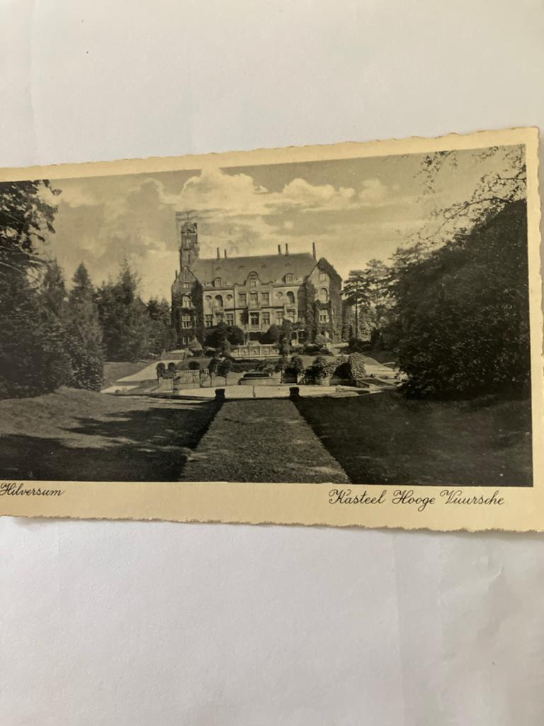Oude Ansichtkaart Kasteel Hooge Vuursche Hilversum 1937, Verzamelen, Ansichtkaarten | Nederland, Ophalen of Verzenden, 1920 tot 1940