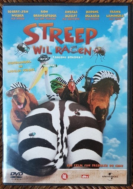 DVD Streep wil racen - zebra wordt racepaard - IZGST, Alle leeftijden, Ophalen of Verzenden, Zo goed als nieuw, Dieren