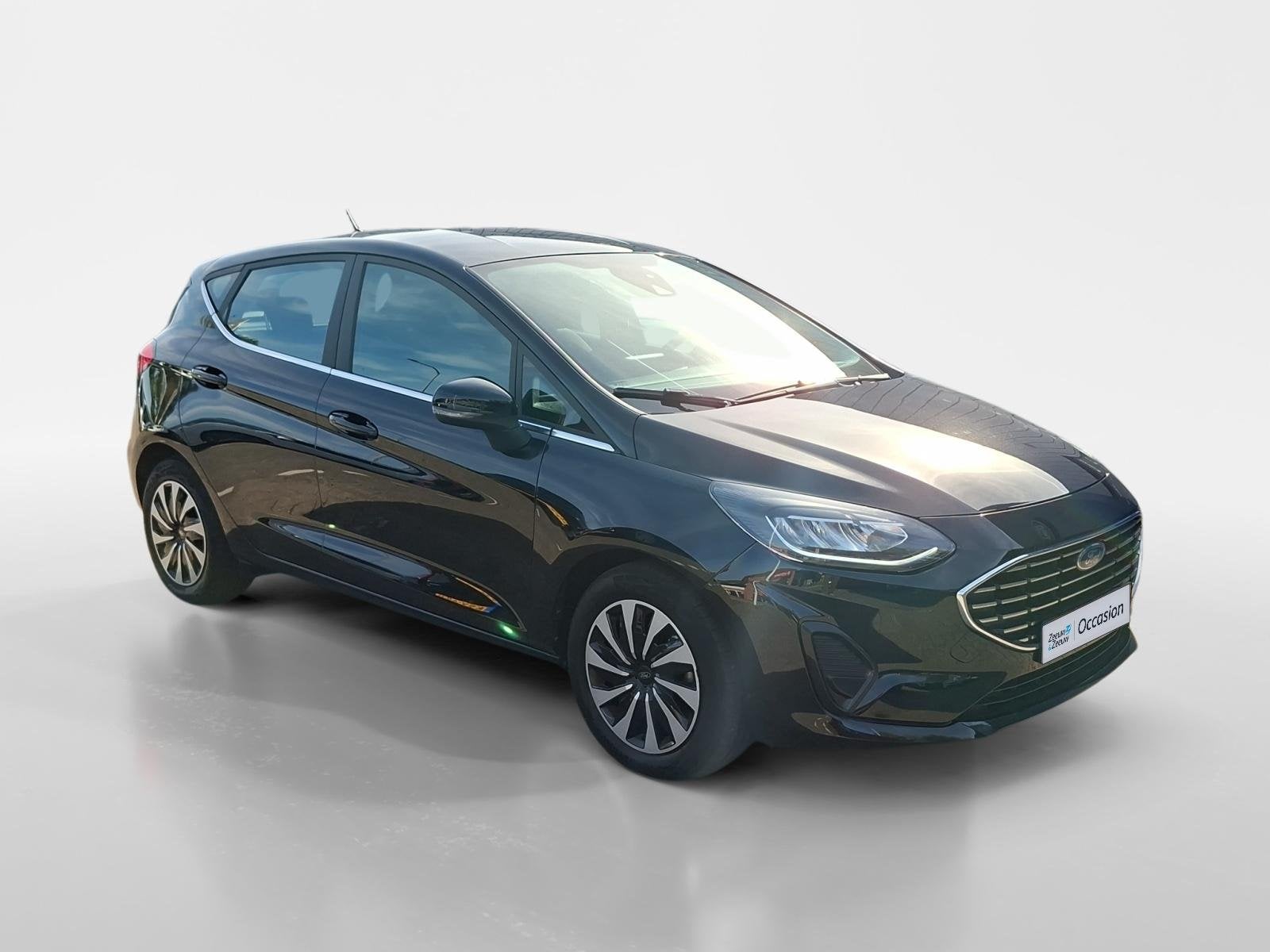 Ford Fiesta 1.0 EcoBoost Hybrid Titanium | Stoel- stuur en v, Auto's, Voorwielaandrijving, 12 maanden, Gebruikt, Euro 6