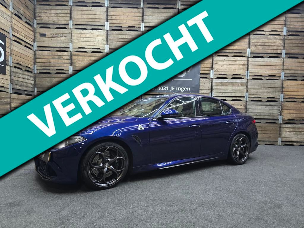 Alfa Romeo Giulia 2.9 V6 Quadrifoglio Bi Xenon Navi Clima Cr, Auto's, Alfa Romeo, Automaat, Achterwielaandrijving, Gebruikt, Blauw