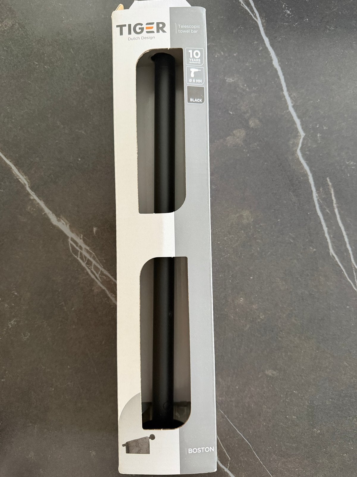 Nieuw: Tiger Boston Telescopisch Handdoekenrek in Zwart, Ophalen of Verzenden, Nieuw, Zwart, Handdoekenrek