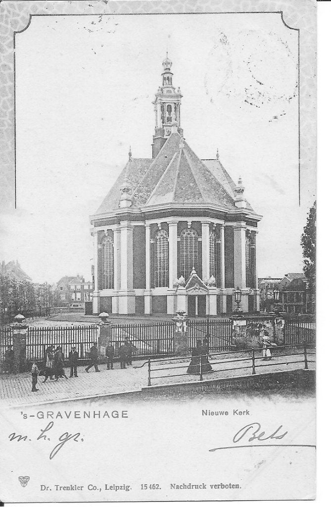 Oude Ansichtkaart Nieuwe Kerk 's-Gravenhage 1904, Ophalen of Verzenden, Voor 1920, Gelopen, Zuid-Holland