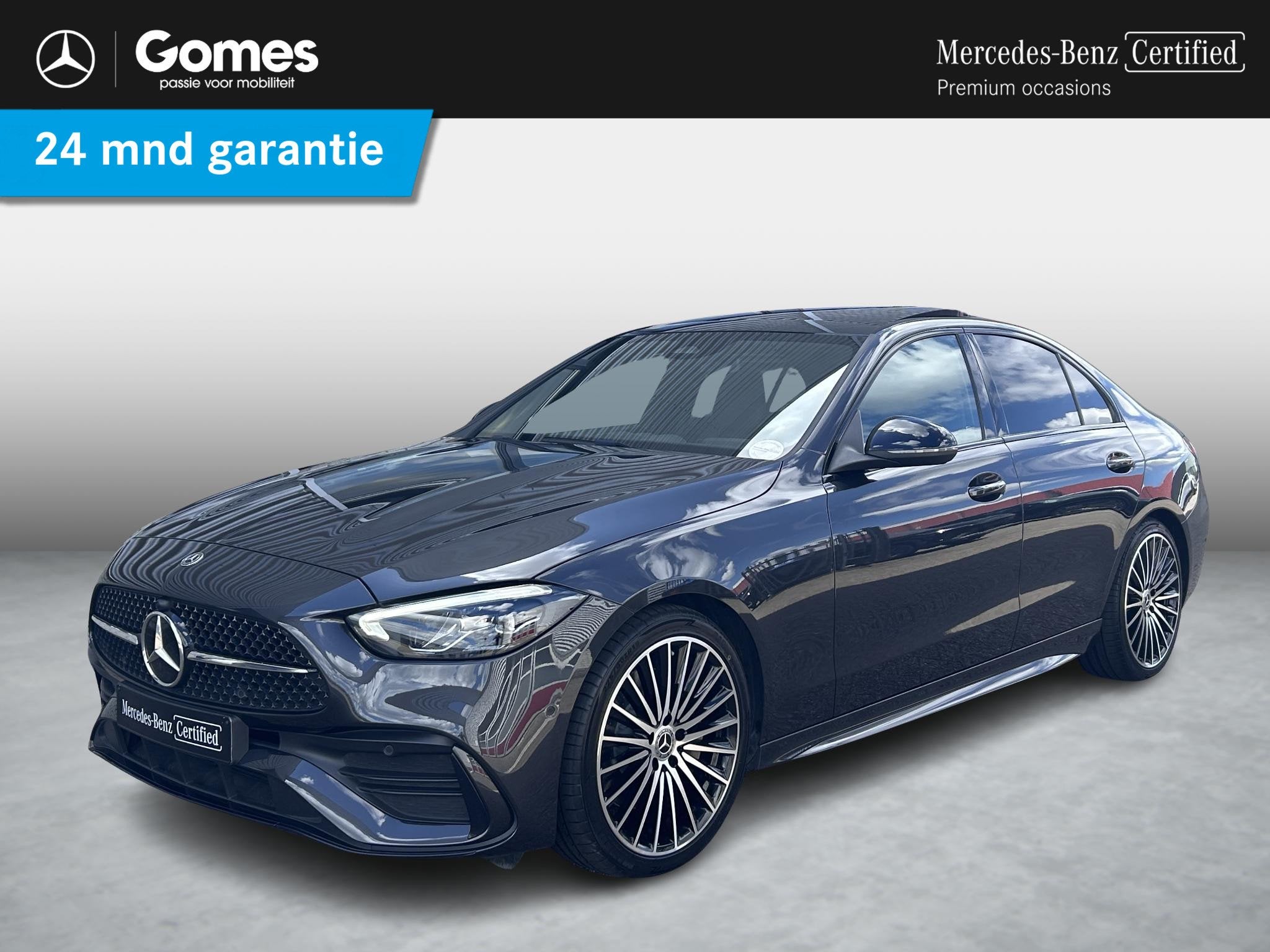 Mercedes-Benz C-klasse 180 AMG Line | Panoramadak | Stoelver, Automaat, 4 cilinders, Leder en Stof, Bedrijf